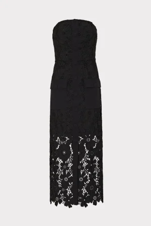 MILLY Guest Of Dresses-Adrienne Roja Lace Midi Dress