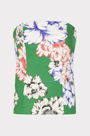 MILLY Tops-Aiden Petals In Bloom Strapless Top