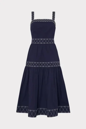 MILLY Day Dresses-Annette Poplin Midi Dress