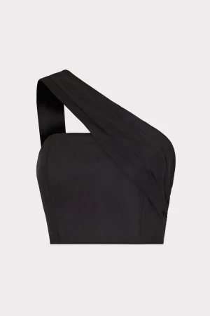MILLY Tops-Arantza Draped One Shoulder Top