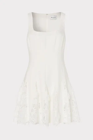 MILLY Day Dresses-Ariel Cady 3D Lace Combo Dress
