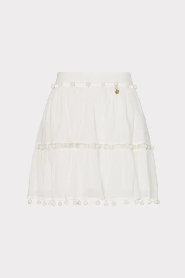 MILLY Cover-Ups-Beaded Cotton Voile Skirt
