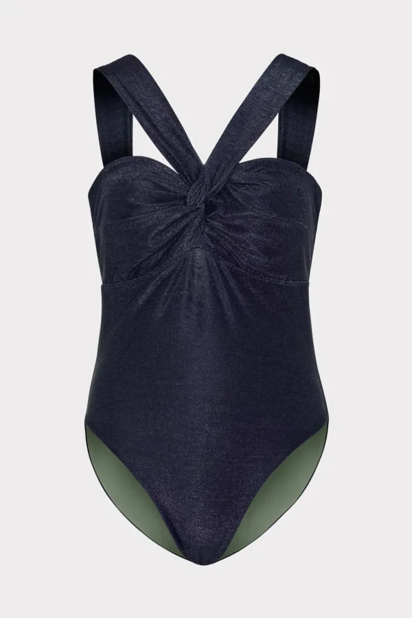 MILLY One Piece Swimsuits-Betsy Bandeau Shimmer One Piece