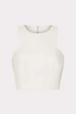 MILLY Tops-Cady Sleeveless Crop Top