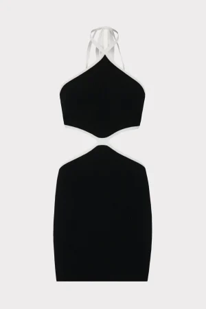 MILLY Sundresses-Contrast Trim Halter Mini Dress