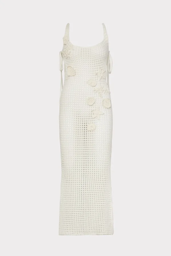 MILLY Cover-Ups-Cover-Up Dress With Seashell Crochet Trim