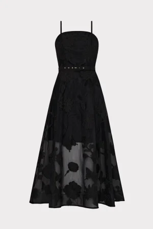 MILLY Guest Of Dresses-3D Butterfly Embroidery Spaghetti Strap Dress