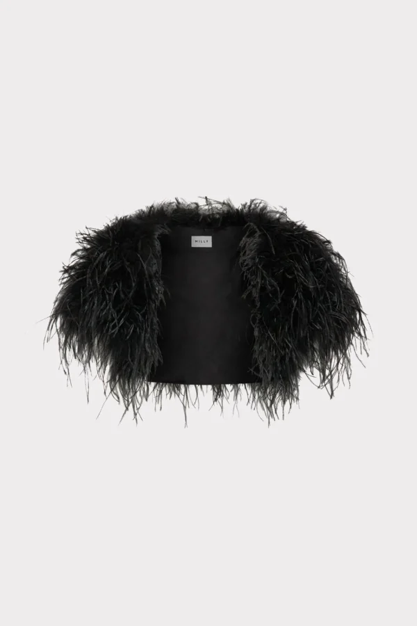 MILLY Coats & Jackets-Feather Bolero