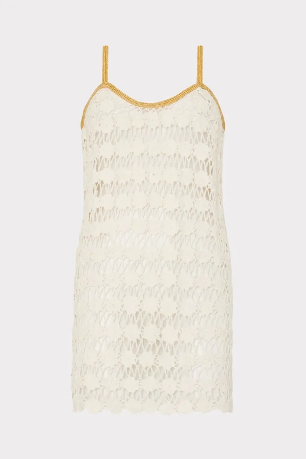 MILLY Cover-Ups-Floral Crochet Cami Mini Dress