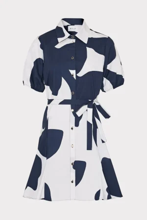 MILLY Day Dresses-Grand Foliage Poplin Dress