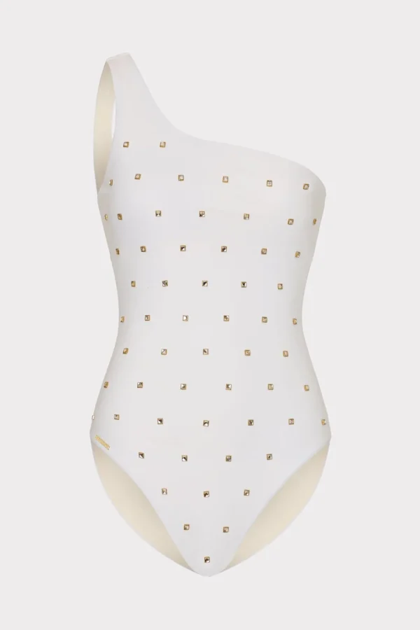 MILLY One Piece Swimsuits-Joni Diamond Heat Set One Shoulder One Piece