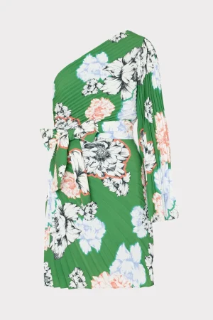 MILLY Sundresses-Linden Petals In Bloom Pleated Dress