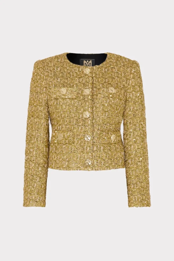 MILLY Coats & Jackets-Pheobe Metallic Tweed Jacket