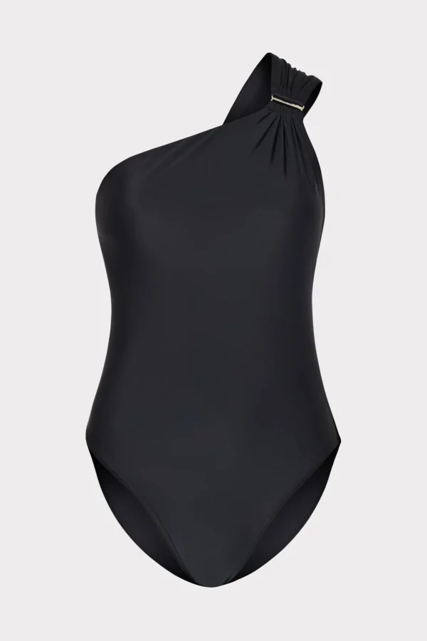 MILLY One Piece Swimsuits-Solid Carvico Vita One Shoulder One Piece