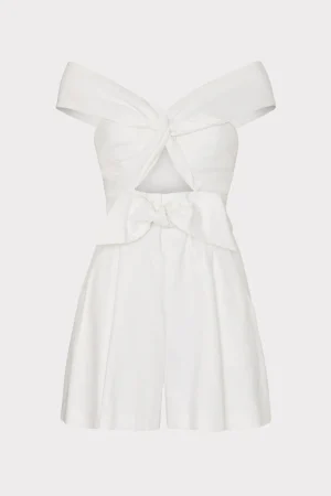 MILLY Day Dresses-Solid Linen Romper