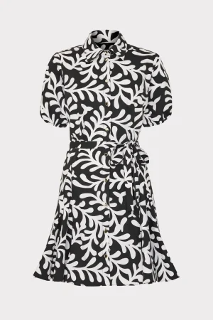 MILLY Mini Dresses-Spanish Vine Poplin Mini Dress