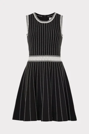 MILLY Day Dresses-Vertical Texture Fit And Flare Dress