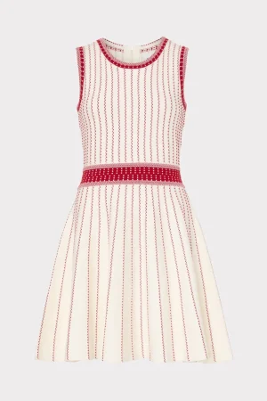 MILLY Day Dresses-Vertical Texture Fit And Flare Dress